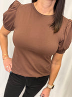 Cotton Jersey Puff Sleeve T-shirts