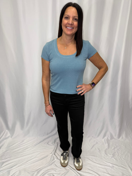 Ultra Soft Basic Scoop Neck Tee