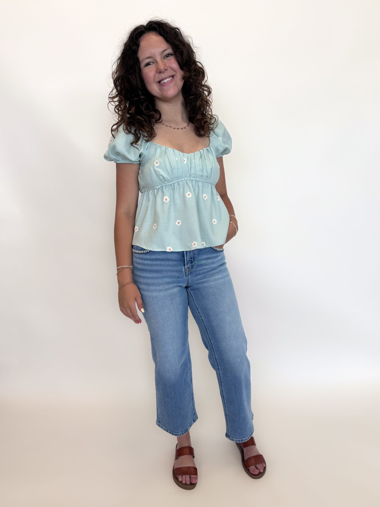 Embroidered Daisy Blouse