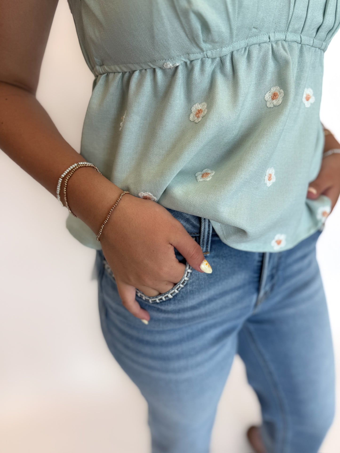 Embroidered Daisy Blouse