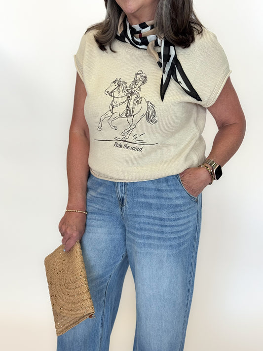 Ride the Wind Embroidered Sweater