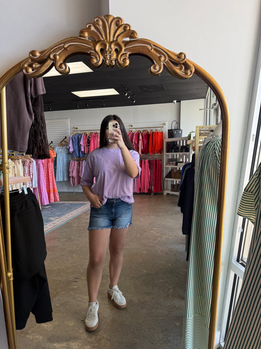 Low Rise Frayed Shorts