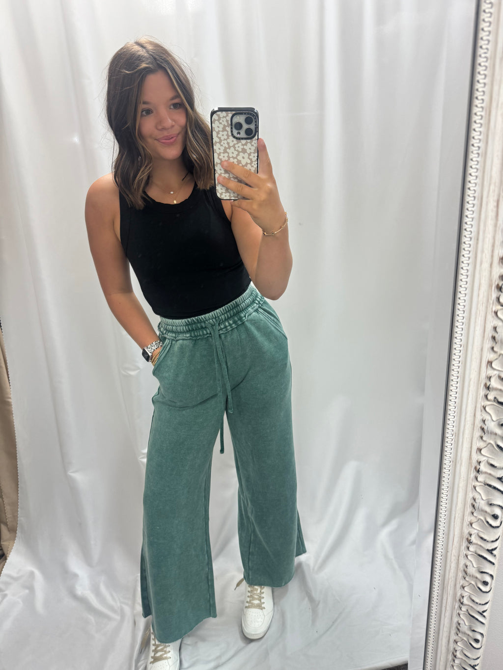 Acid Wash Palazzo Sweatpants