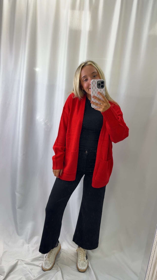 Oversized Open-front Cardigan
