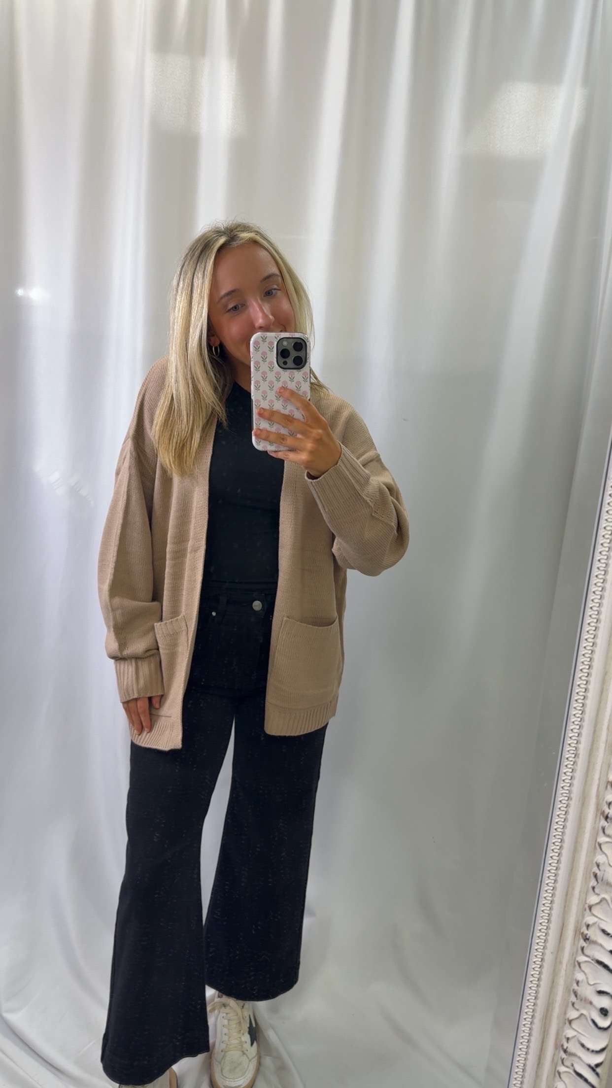 Oversized Open-front Cardigan