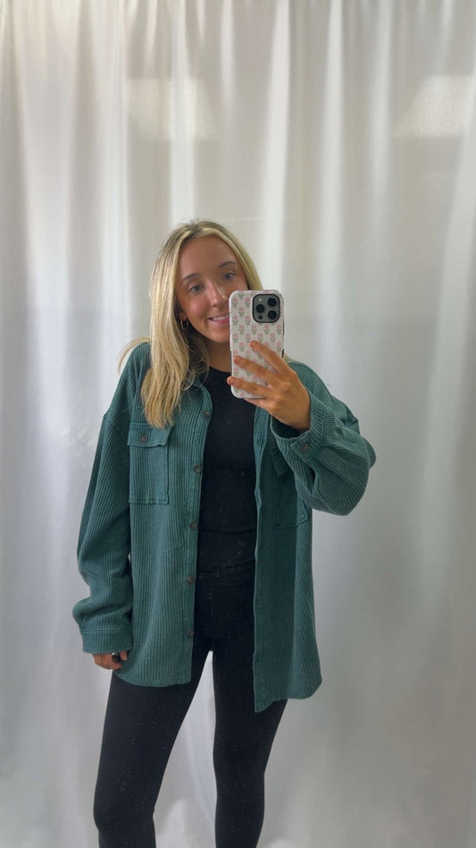 Waffle Button Up Shacket