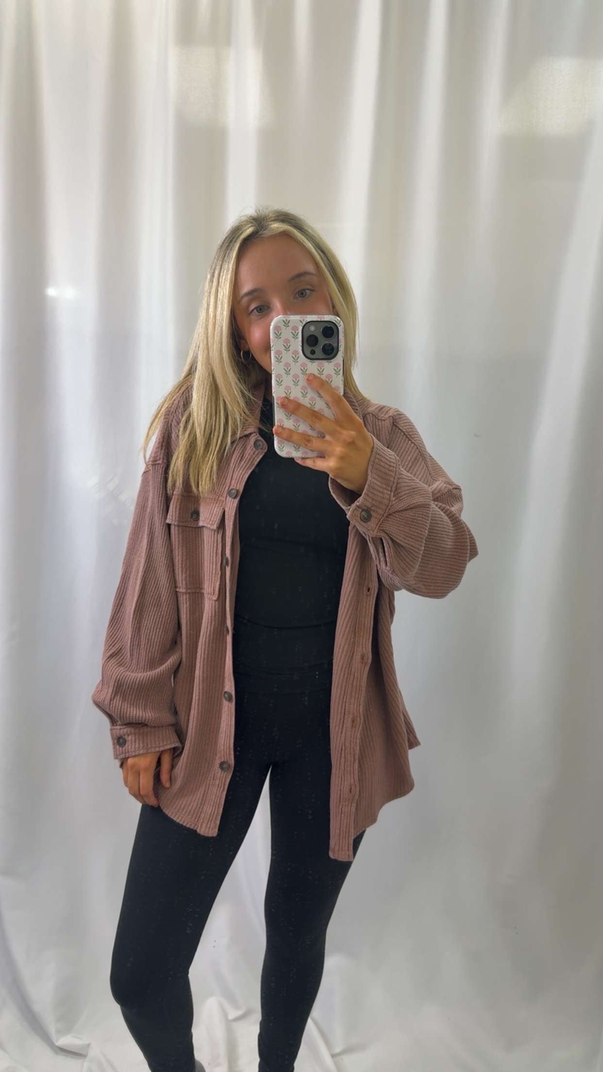 Waffle Button Up Shacket