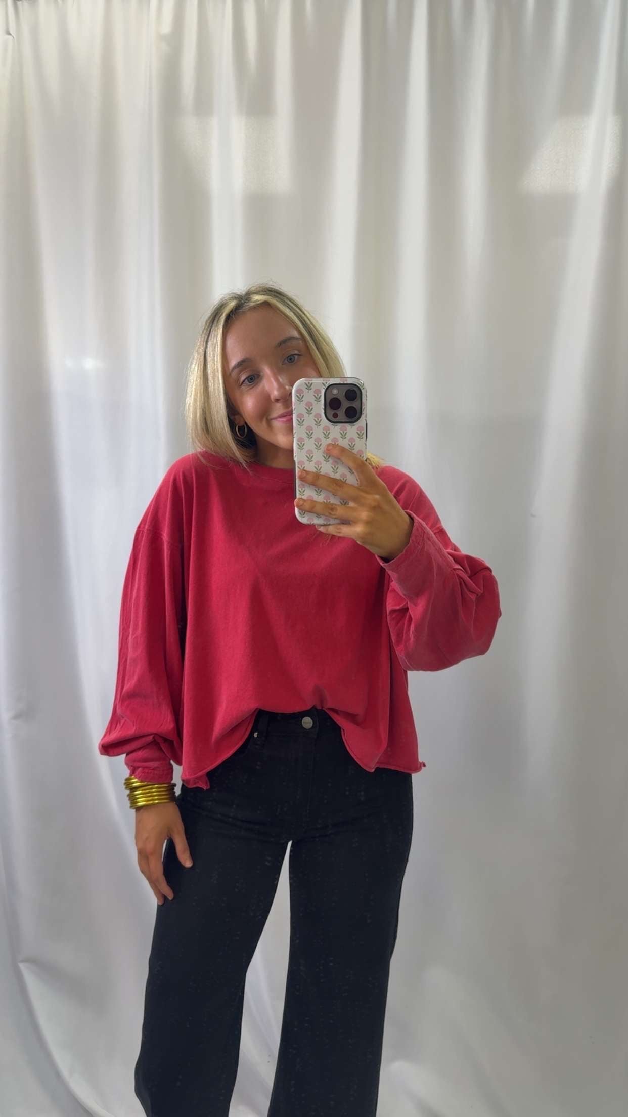 Washed Oversized LS Top