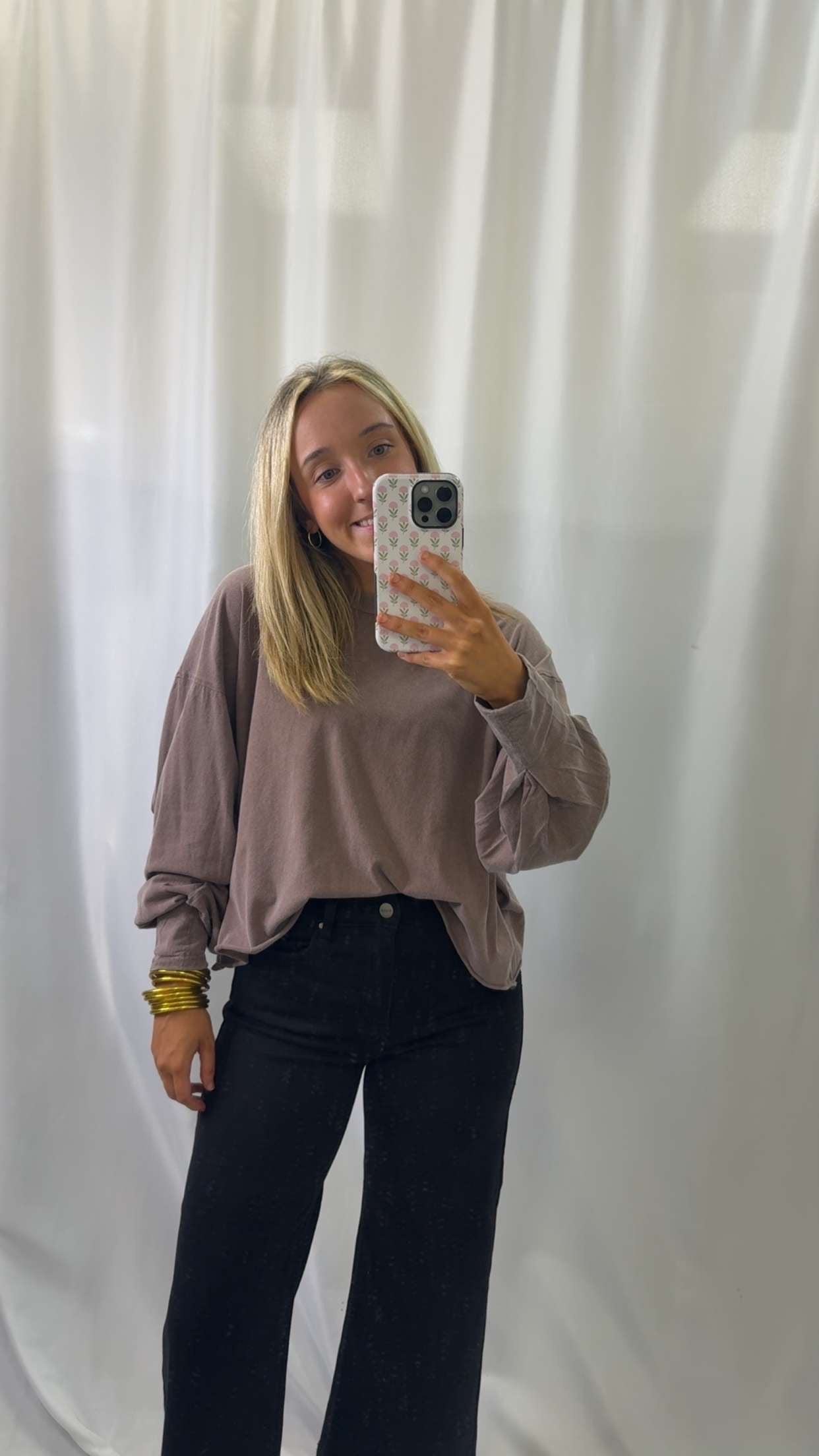 Washed Oversized LS Top