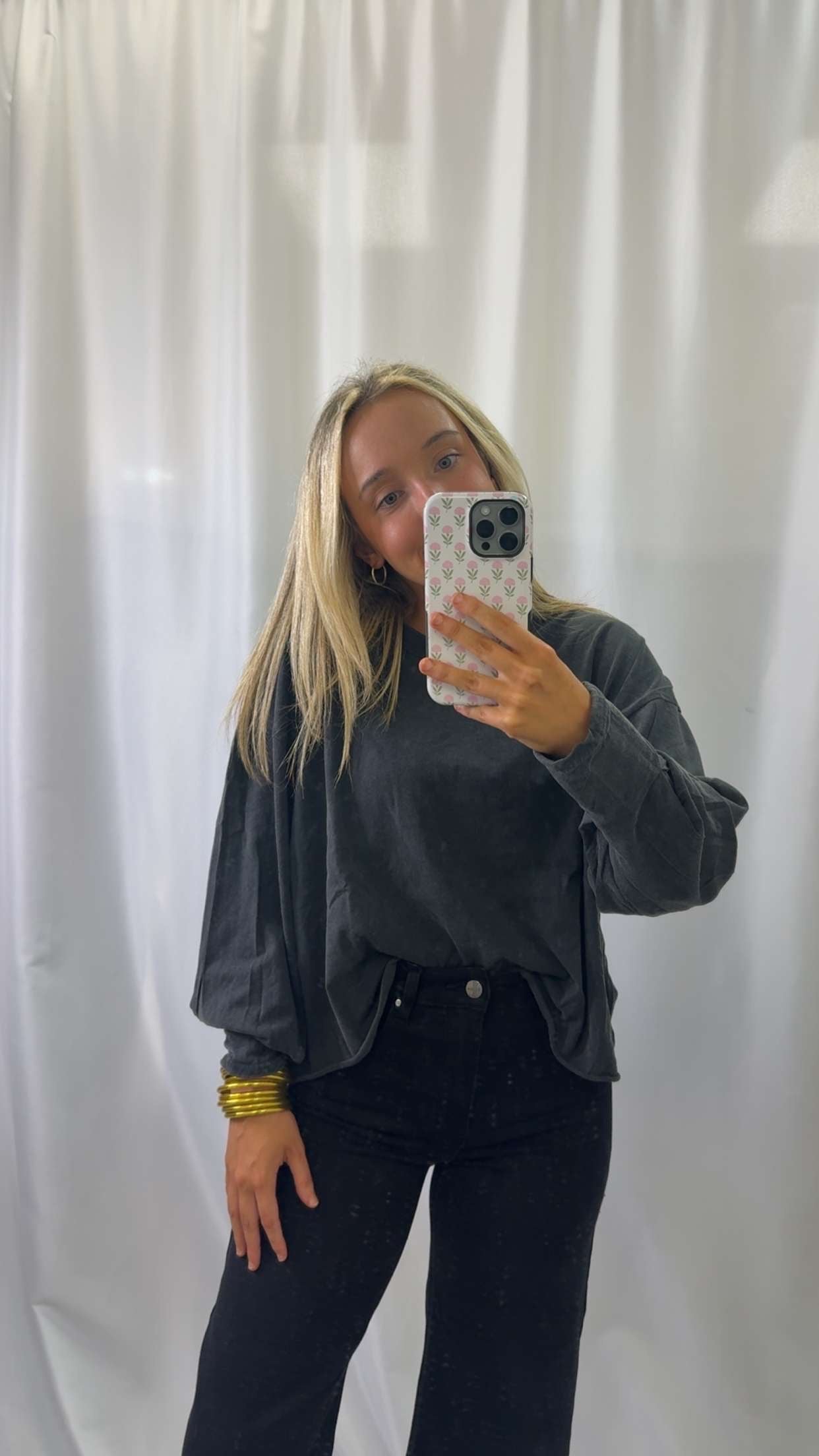 Washed Oversized LS Top