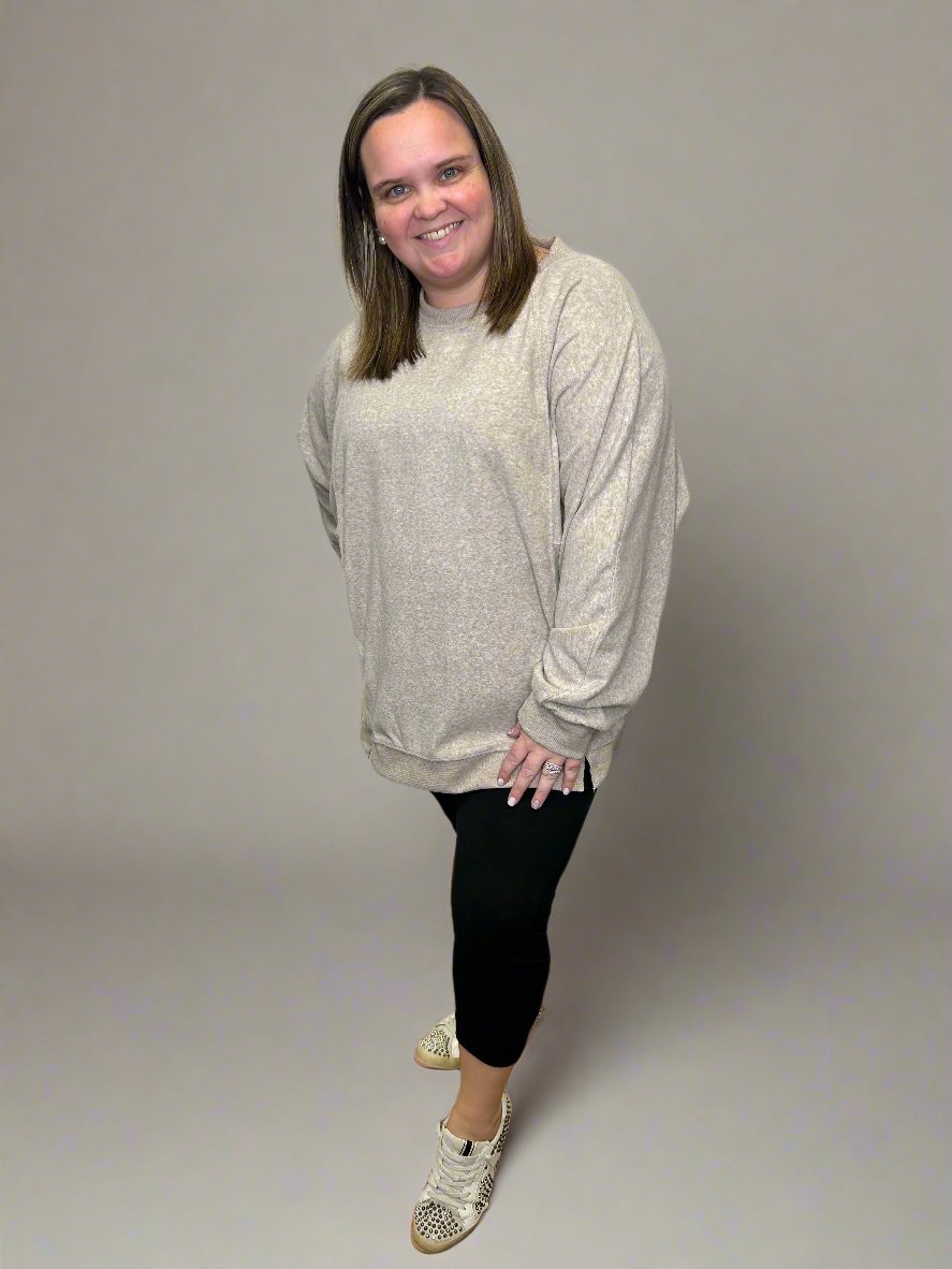 Oversized Comfy Soft Contrast Knit Top