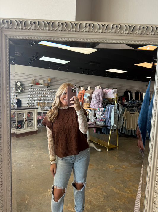 Oversized Knit Sweater Vest