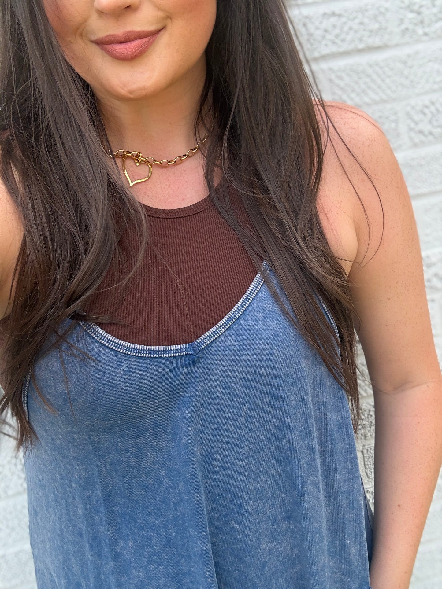 Mineral Wash Spaghetti Strap Jumpsuit