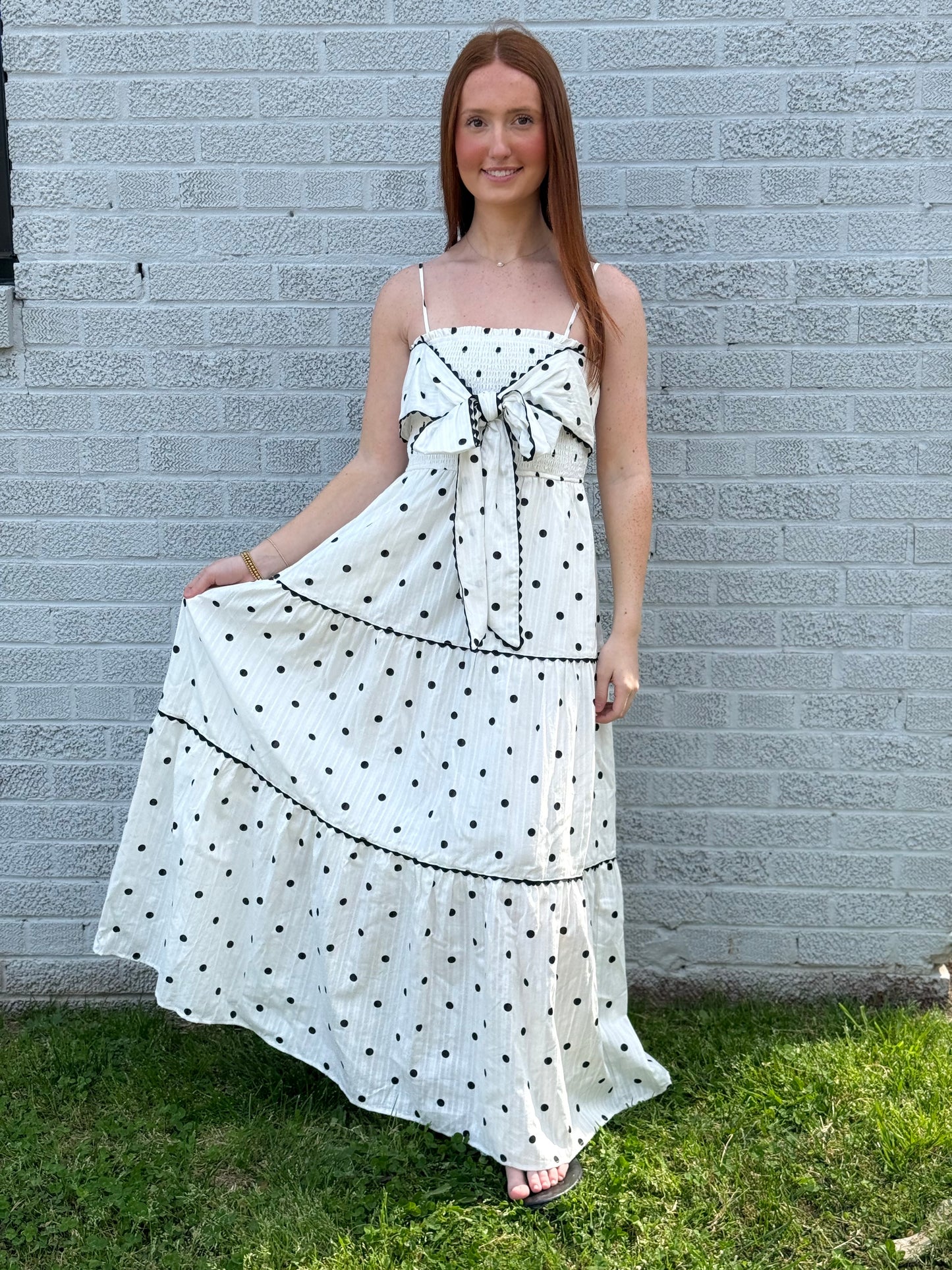 Polka Dot Poplin Maxi Dress