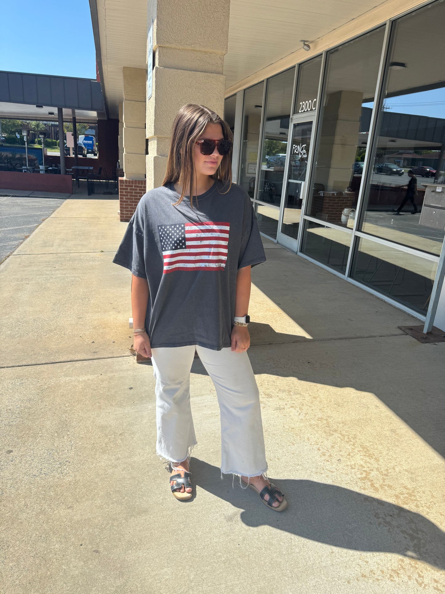 Mineral Washed Flag Graphic Tee