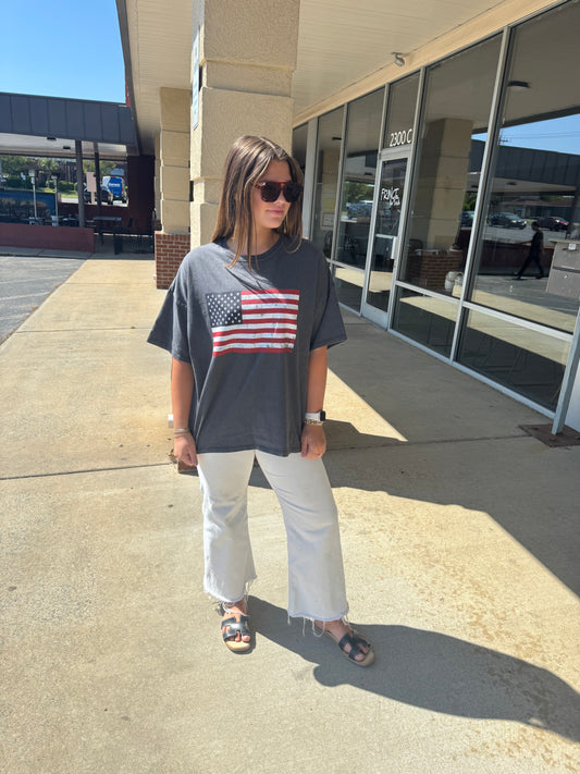 Mineral Washed Flag Graphic Tee