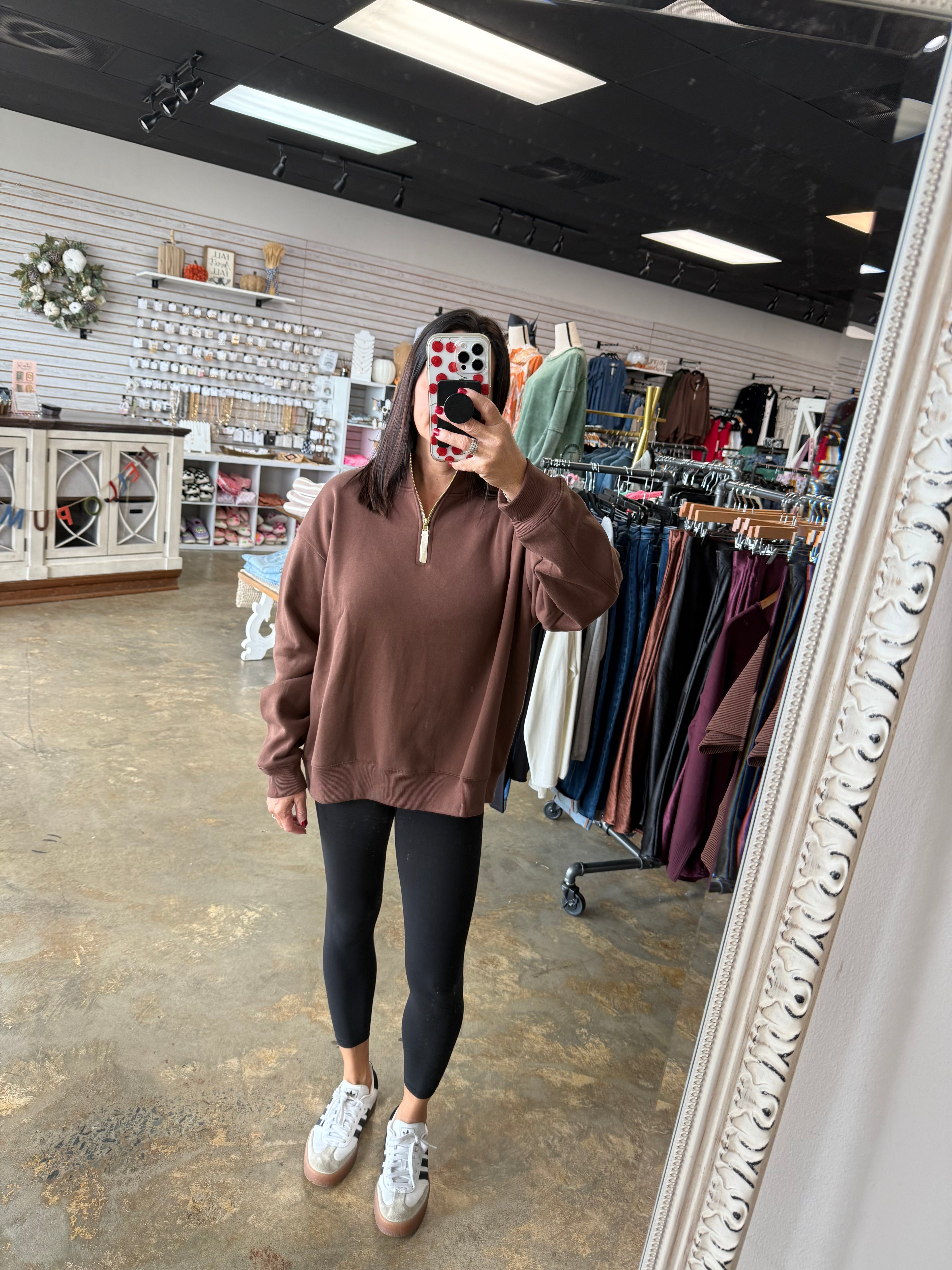 Fleece Half Zip Sweatshirt