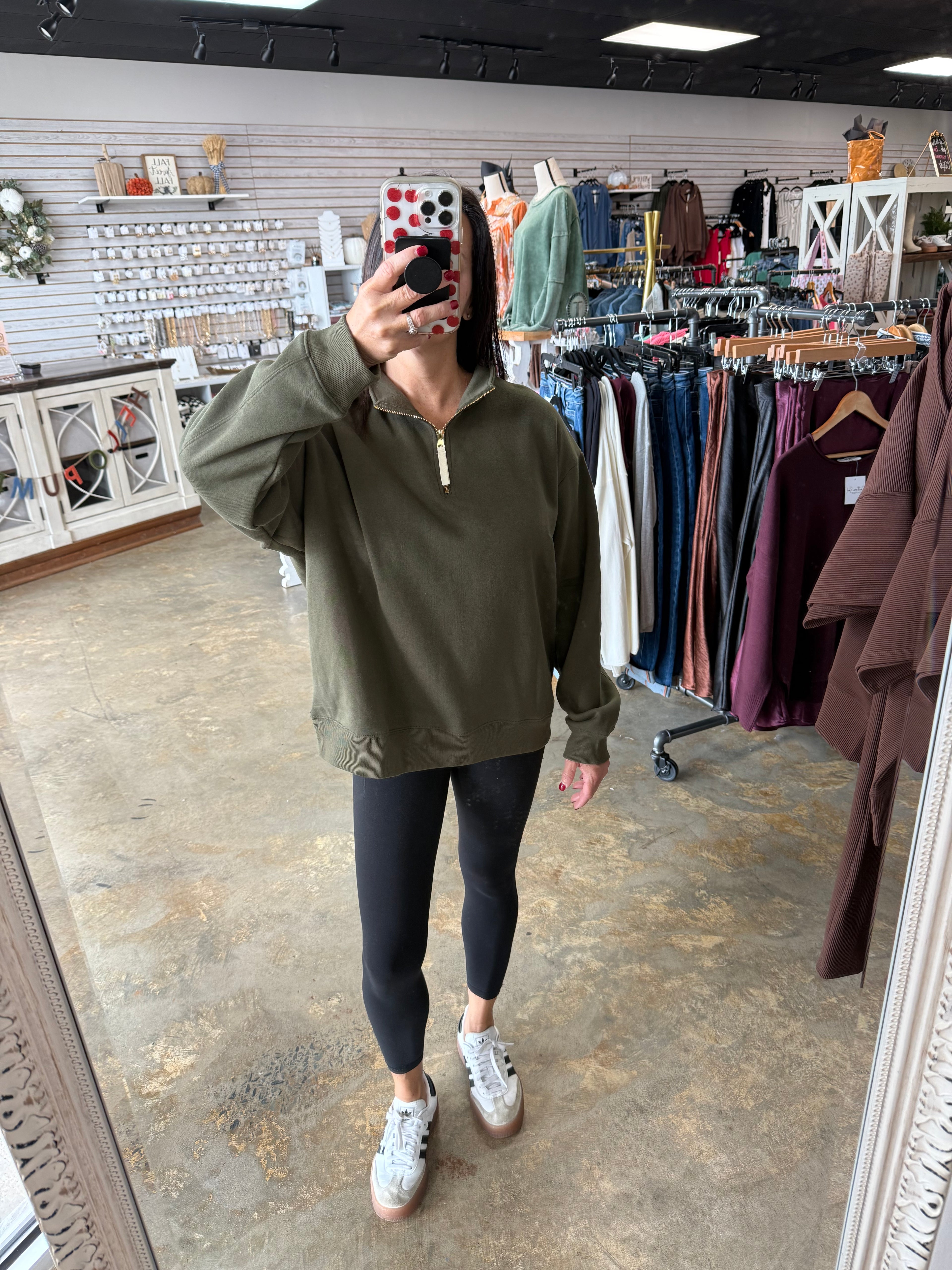 Fleece Half Zip Sweatshirt