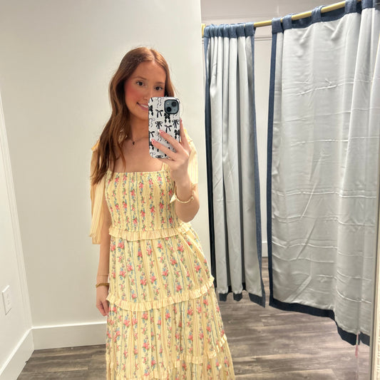 Patterned Bow-Tie Tier Maxi