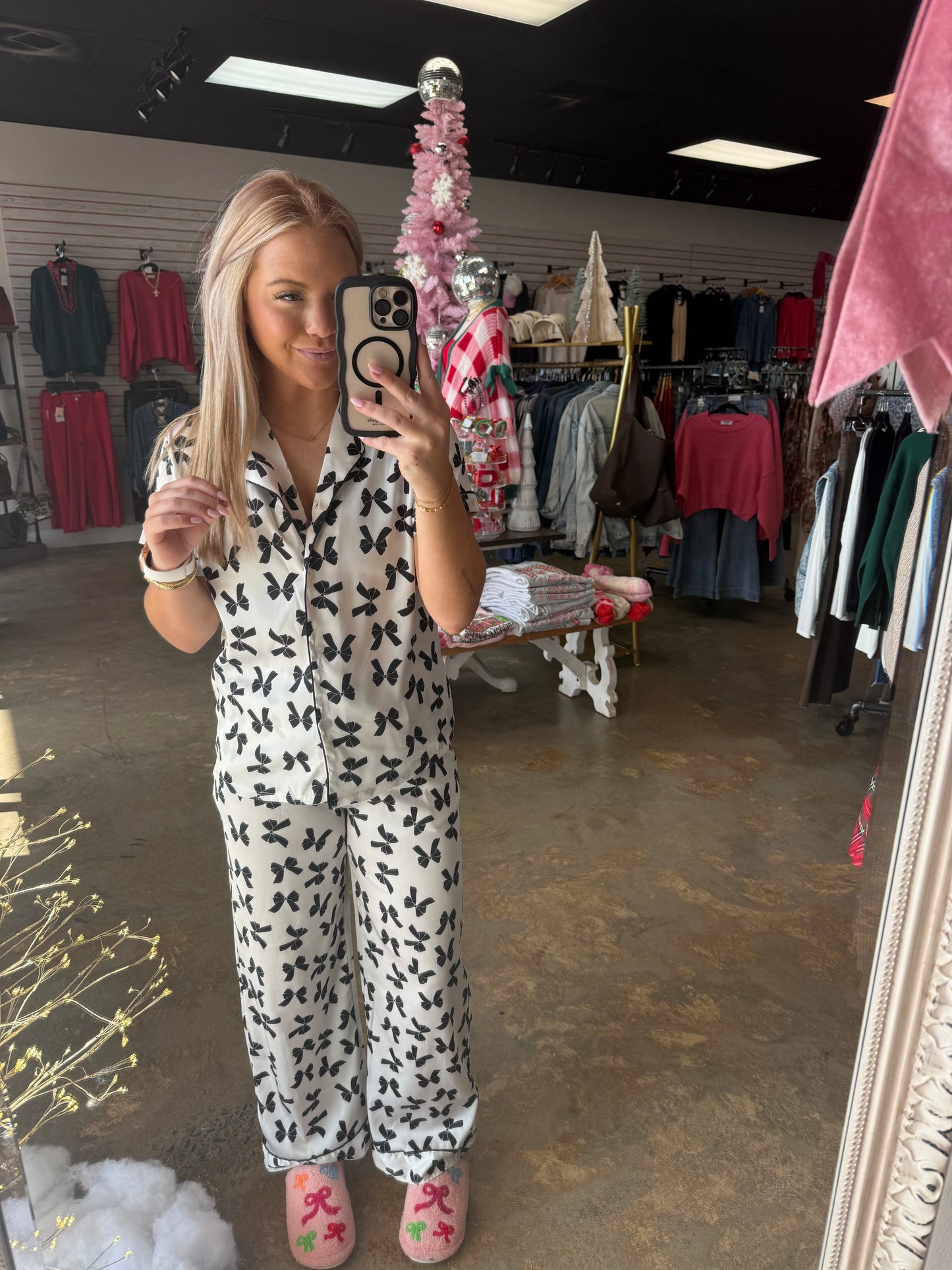 Bow Satin Pajama Set