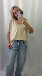Washed Raw Edge Top