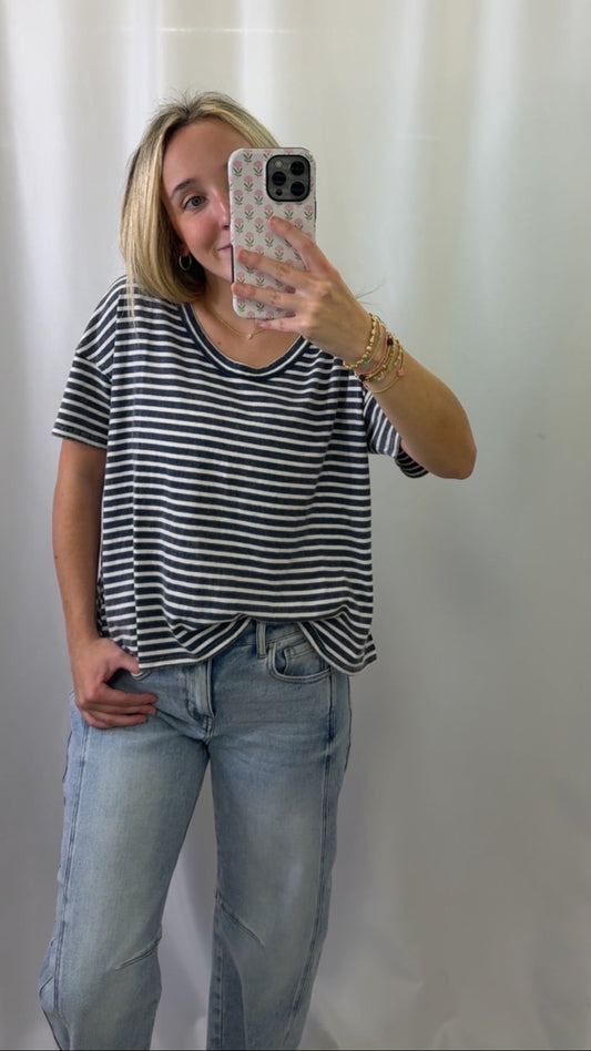 Washed Stripe Top