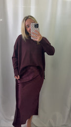 HW Satin A-line Midi Skirt