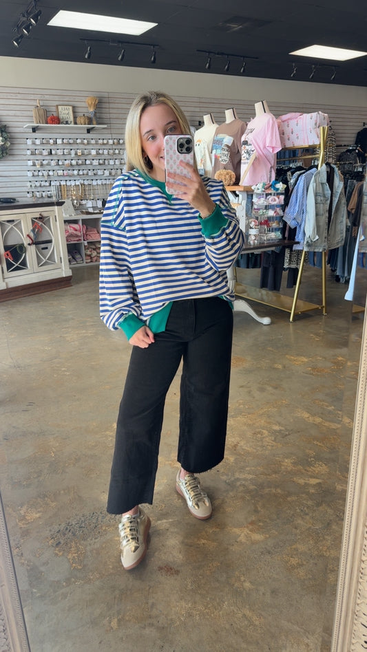 Stripe Oversized Knit Top