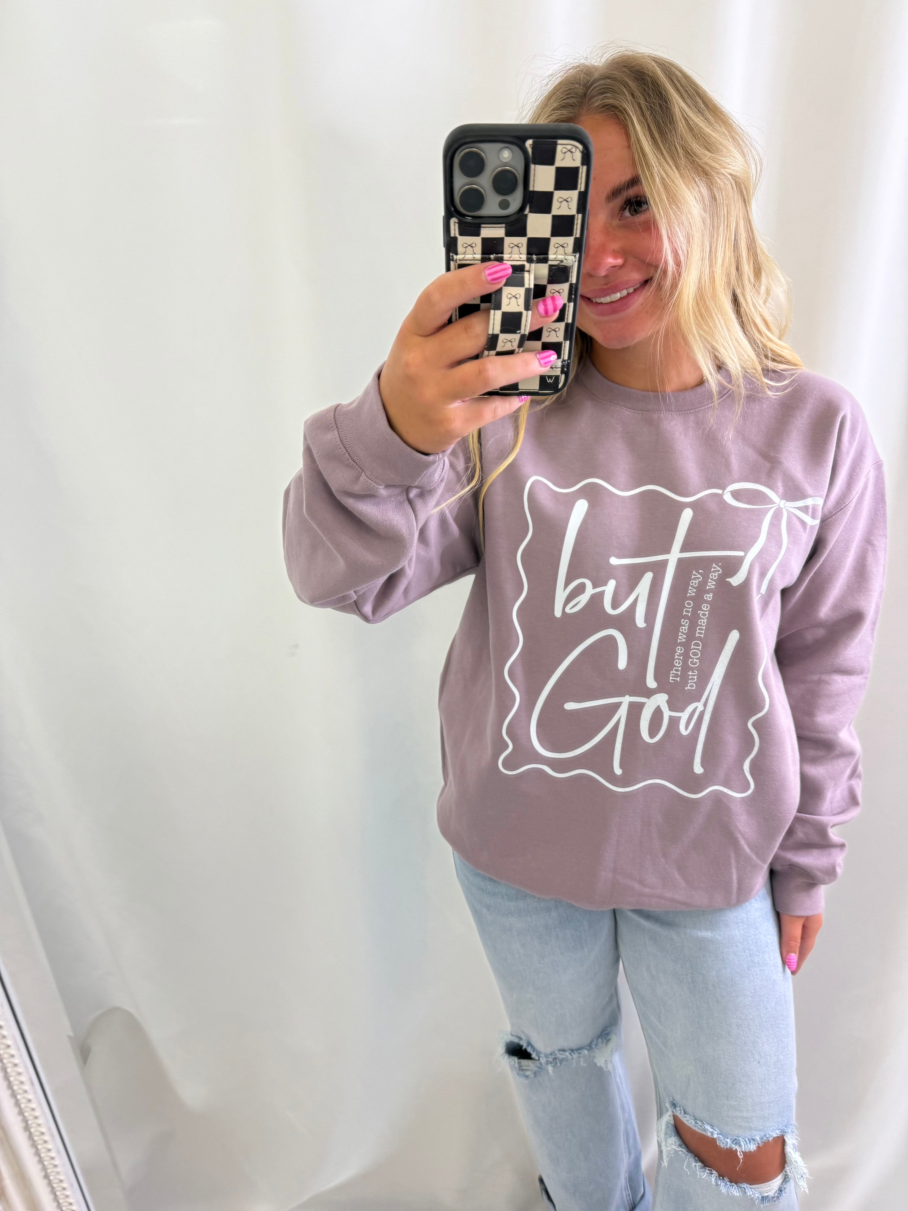 But God Bow Sweatshirt