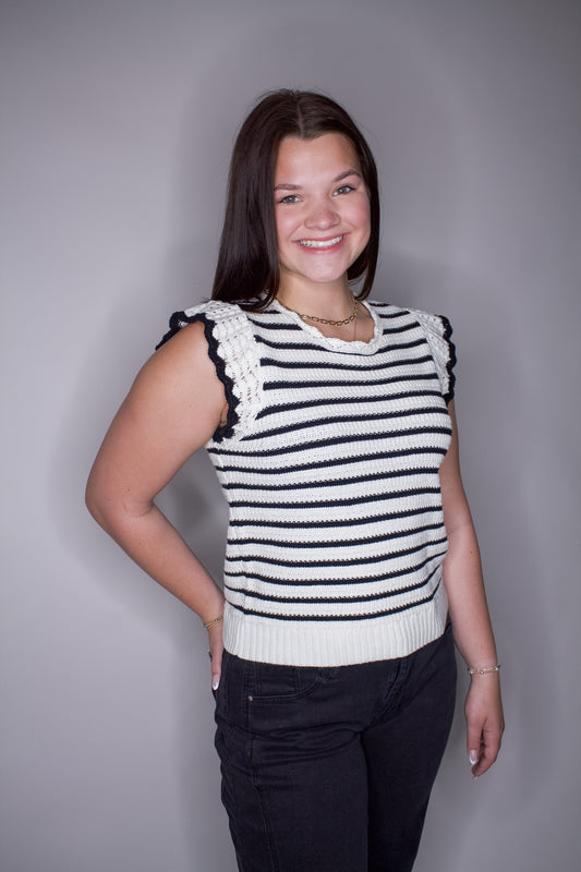 Sweet Detail Stripe Top