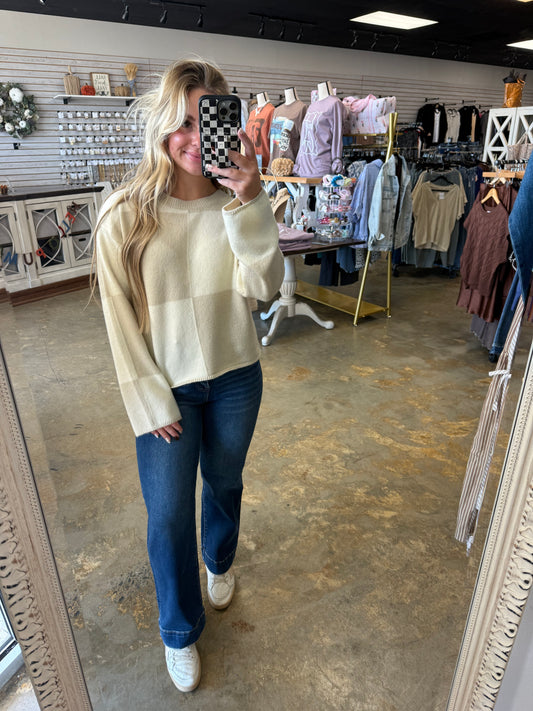 Oversized Checkered Sweater