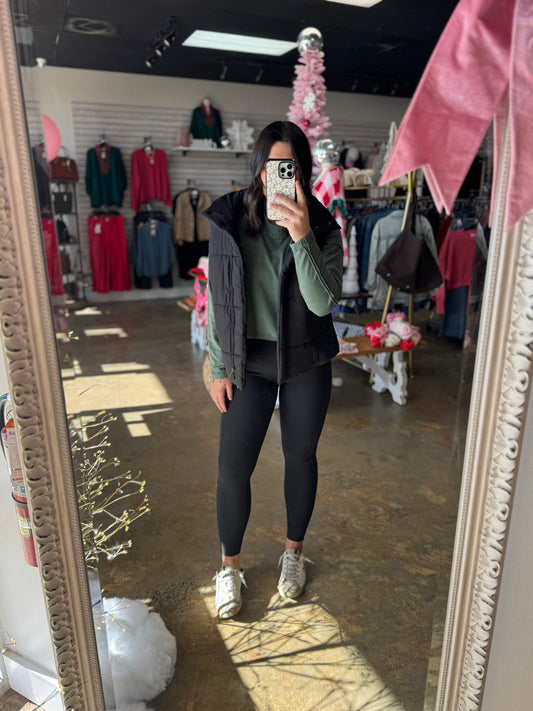 High Neck Puffer Vest