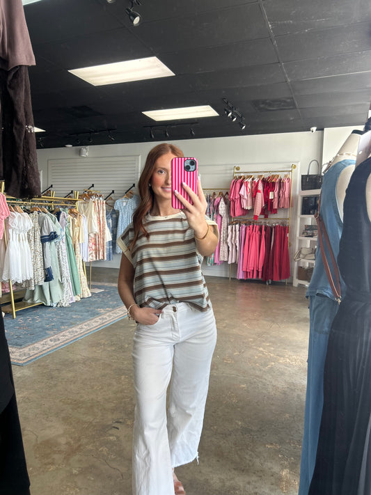 Stripe Sleeveless Knit Top