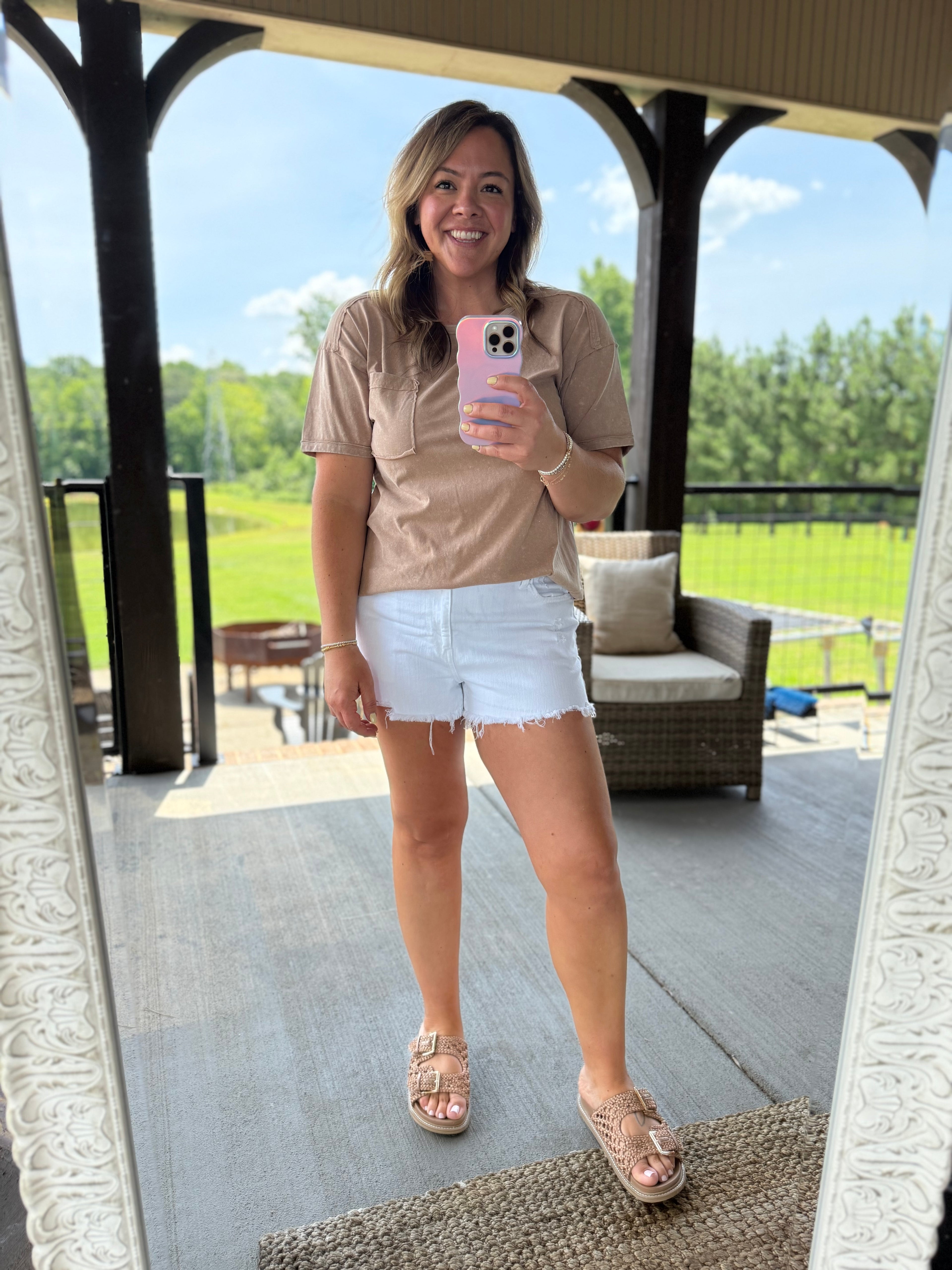 Washed Knit Pocket Tee