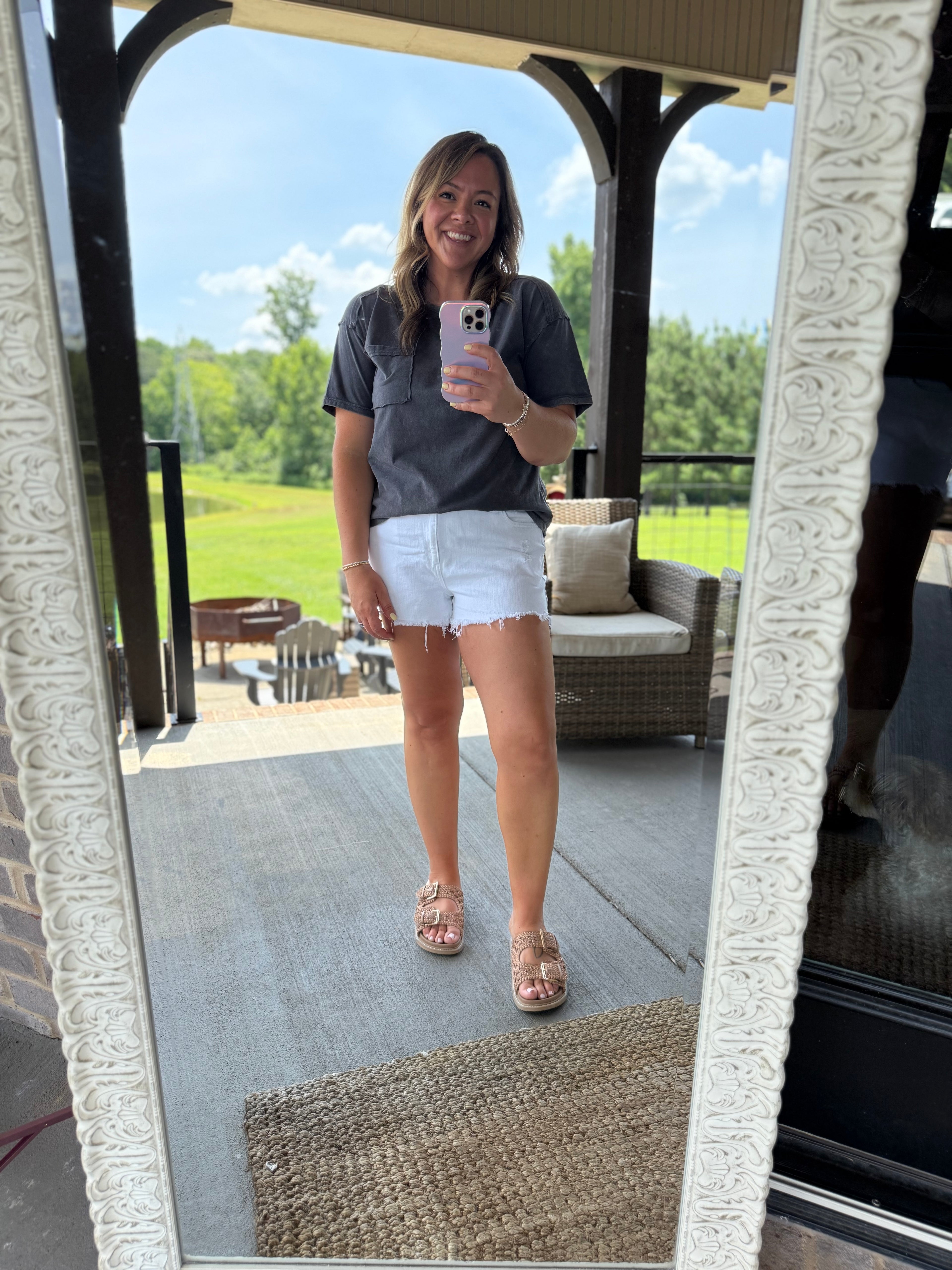 Washed Knit Pocket Tee