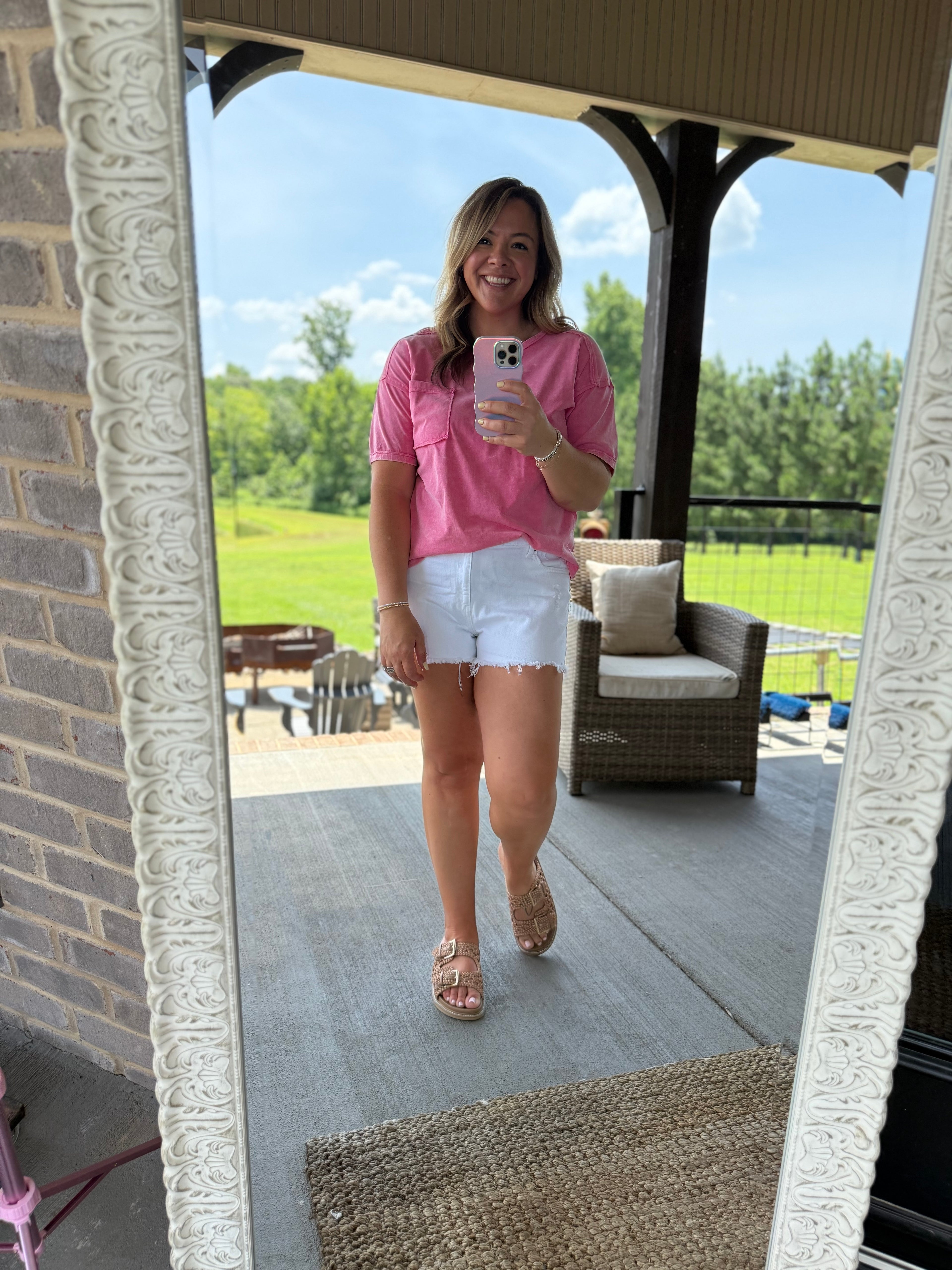 Washed Knit Pocket Tee