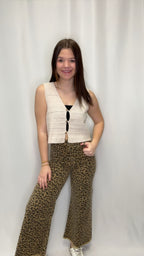 Neck Sleeveless Sweater Vest