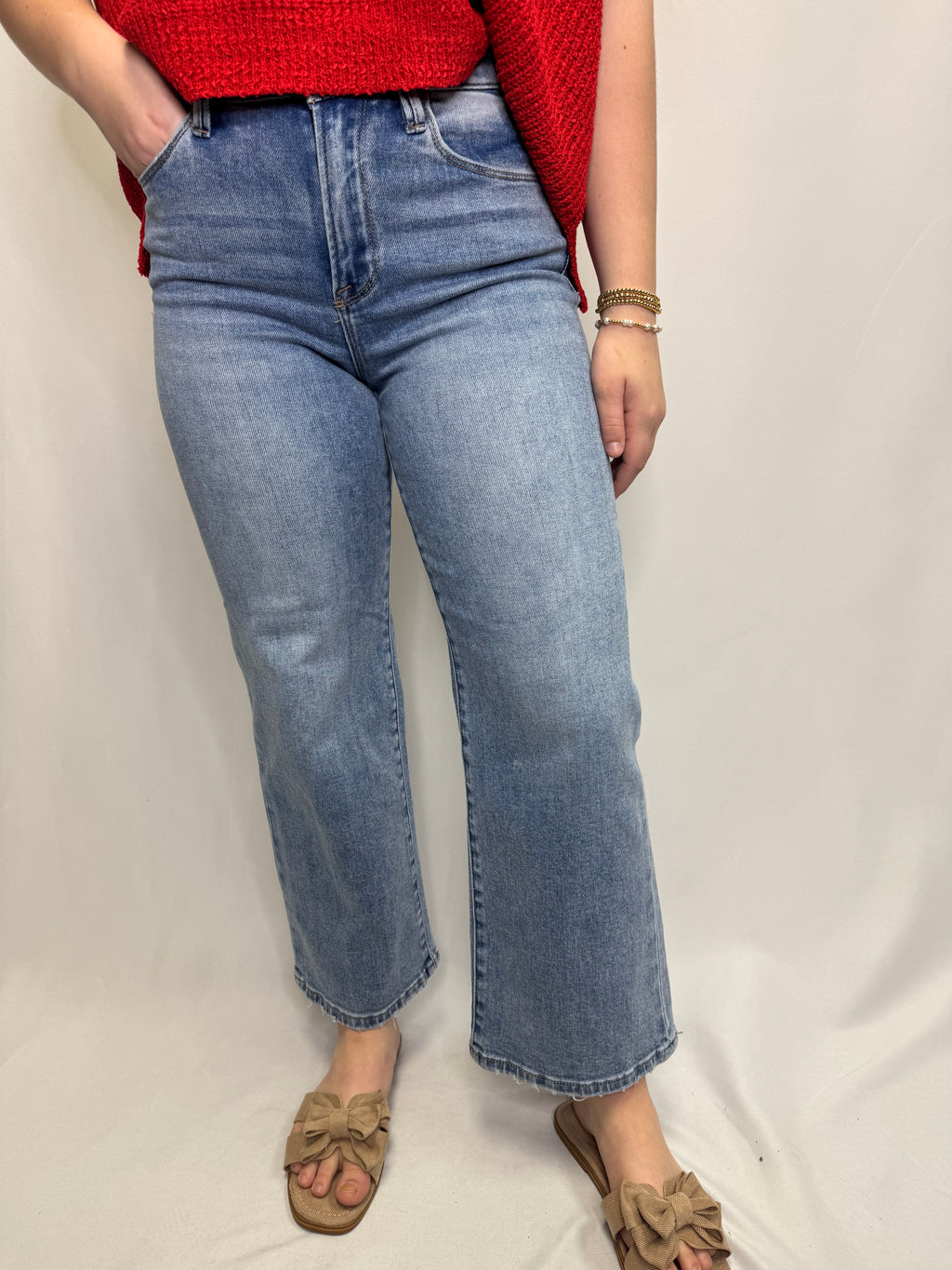 HR Crop Wide Leg Jeans