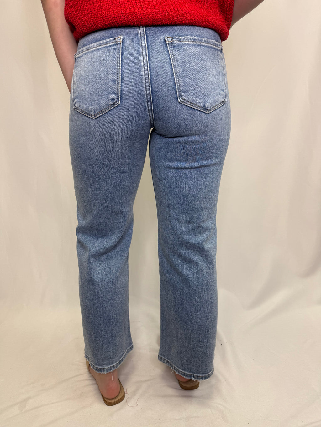 HR Crop Wide Leg Jeans