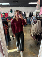 Solid Patchwork Knit Top