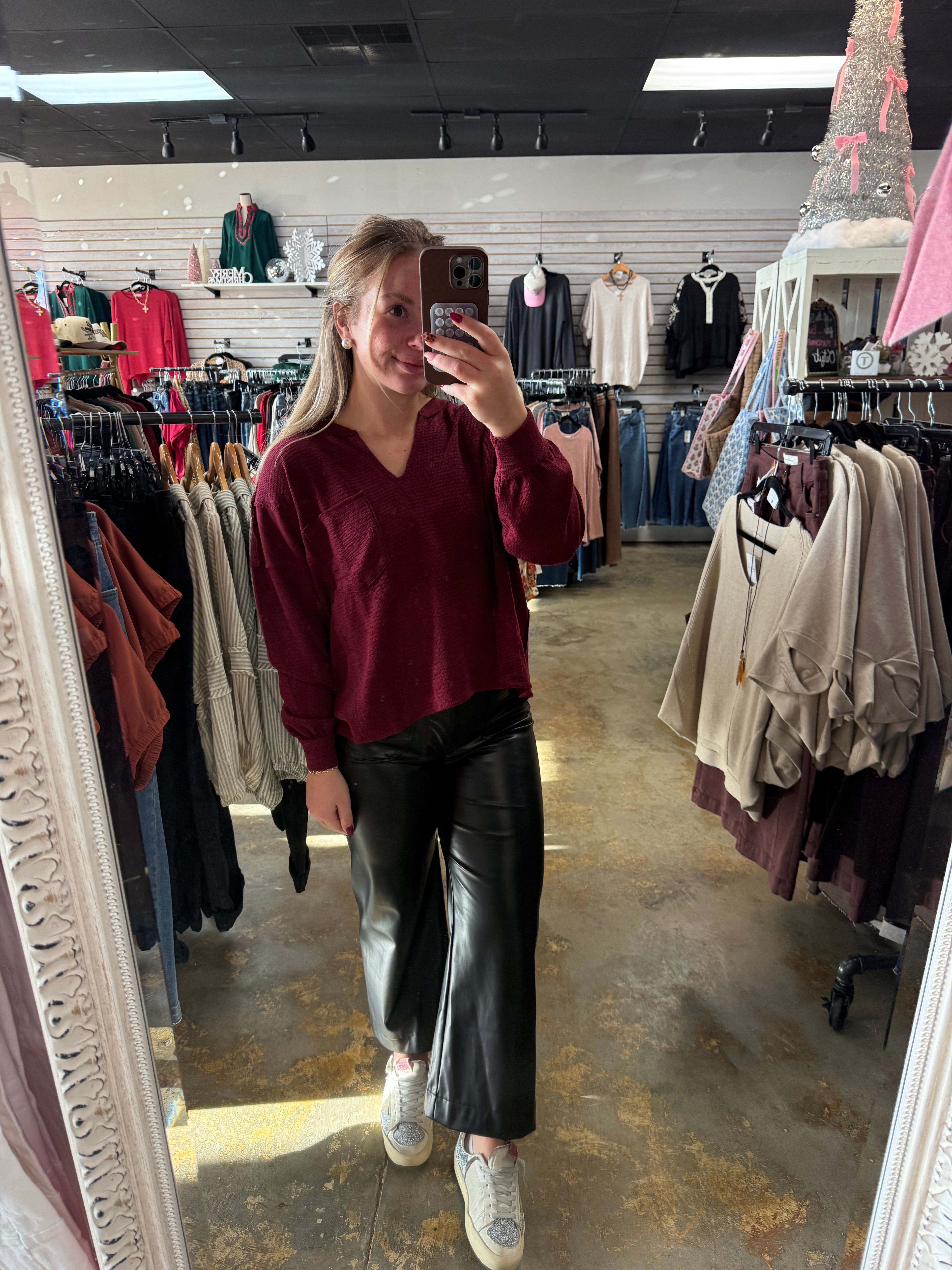 Solid Patchwork Knit Top