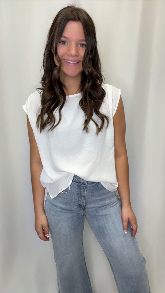 Crinkle High Low Top