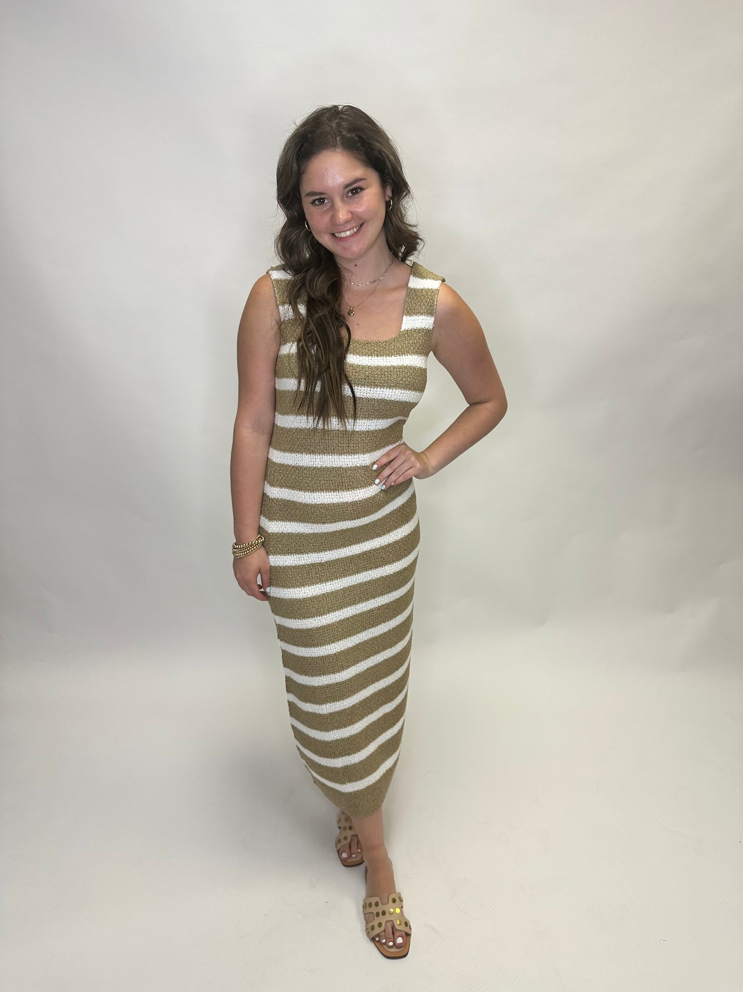 Dani Stripe Sleeveless Sweater Dress