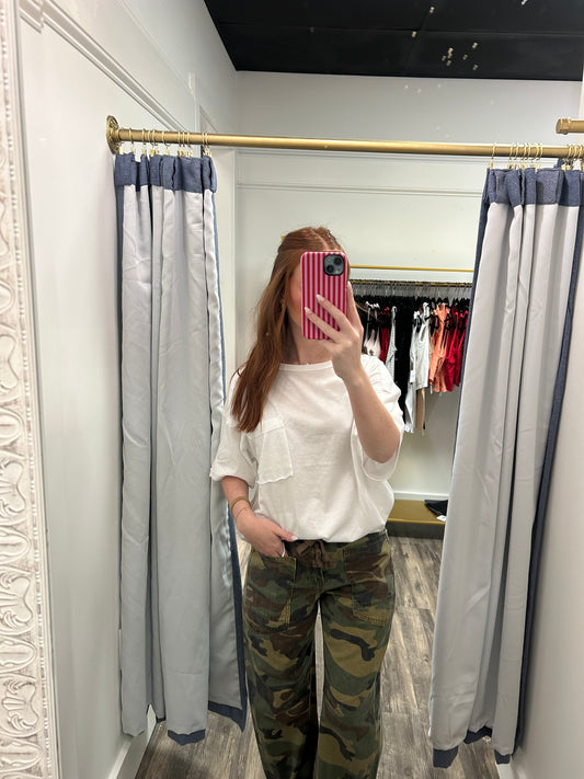 Camo Slouch Barrel Jean