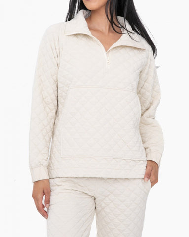 Cozy Quilted Jersey Pullover