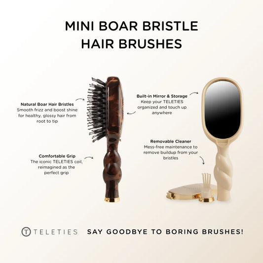 Teletie -Mini Boar Bristle Hair Brush