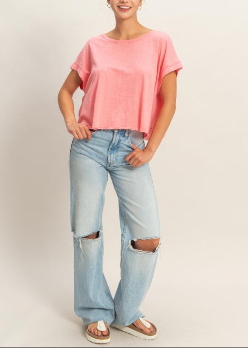 Acid Washed Open Back Top