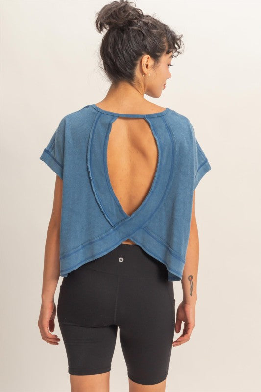 Acid Washed Open Back Top