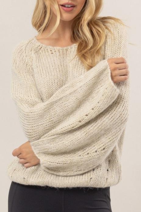 Melange Knit Sweater Pullover