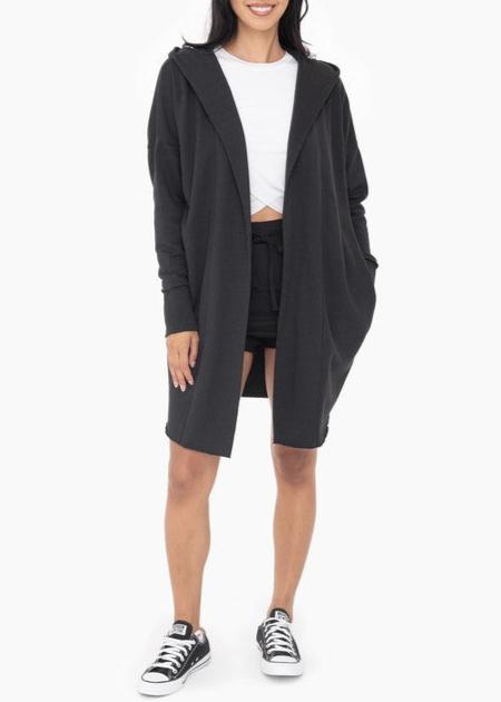 Open Front Longline Hoodie Cardigan